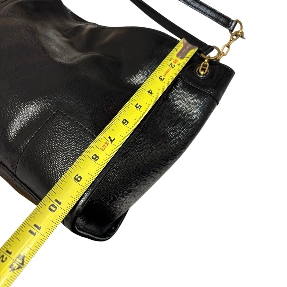 Tory Burch black grain leather Britton tote bag